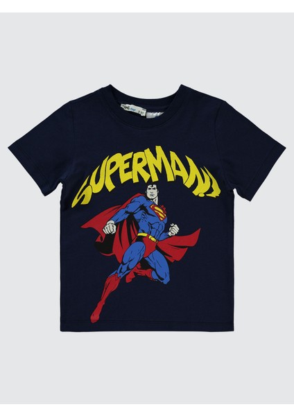 Süperman Erkek Çocuk Tişört 2-5 Yaş Lacivert