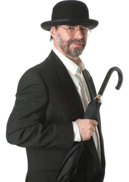 Fırsat Byr Siyah Renk Yetişkin Boy Retro Bowler Derby Şapkası 58 cm Yeni
