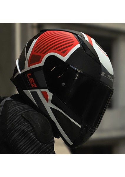 Rapıd 2 Grıd Mat Beyaz-Kırmızı Kapalı Motosiklet Kaskı Siyah Camlı modelleri