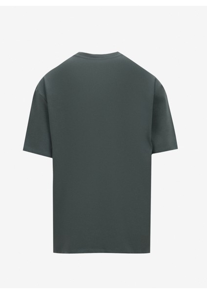 D5SM-TST3842 Yeşil Bisiklet Yaka Relaxed Baskılı Erkek T-Shirt