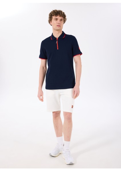 D5SM-TST3805 Lacivert - Kırmızı Relaxed Düz Erkek Polo T-Shirt fiyatları