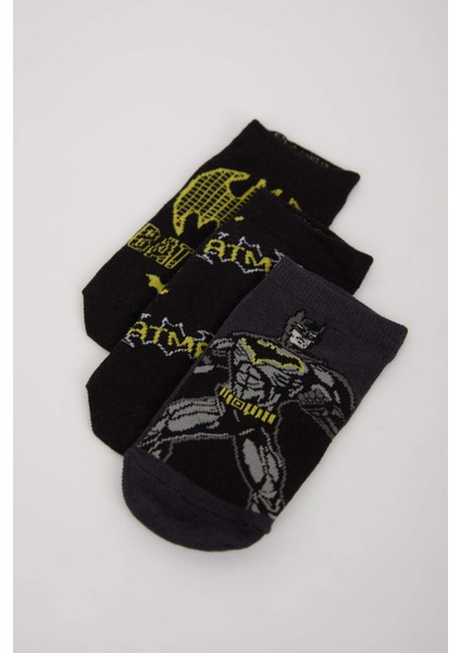Erkek Çocuk Batman 3'lü Pamuklu Patik Çorap E5225A8NS