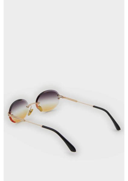 Kadın Yuvarlak Şeffaf Plastik Çerçeve Degrade Cam UV Güneş Gözlüğü F0615AXNS indirimleri