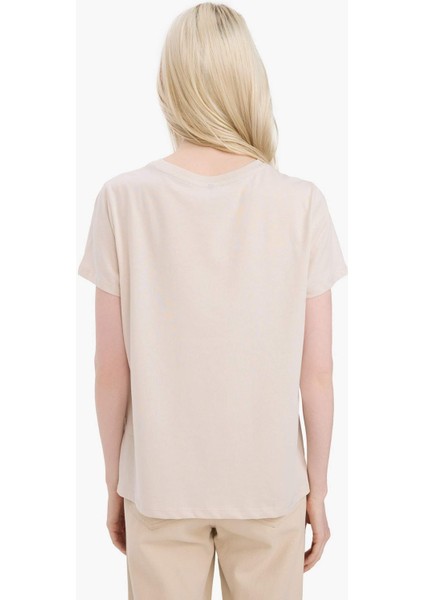 Relax Fit Bisiklet Yaka Baskılı Penye Kısa Kollu Tişört E5538AX25SM indirimleri