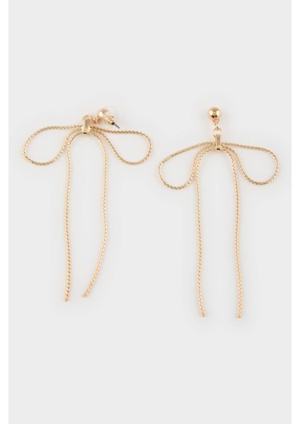 Kadın Kurdele Gold Küpe E6455AXNS