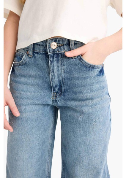 Kız Çocuk Straight Wide Jean Pantolon F3150A825SM