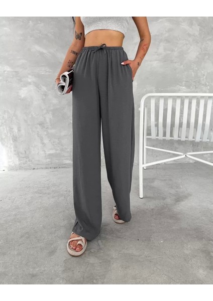 Ayrobin Oversize Kadın Pantalon - Füme