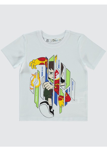 Erkek Çocuk Tişört 2-5 Yaş Beyaz
