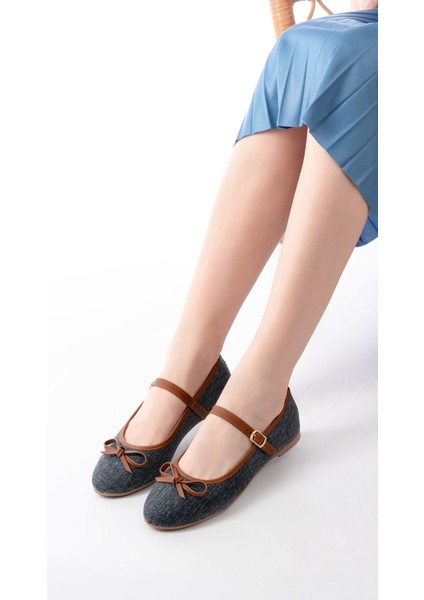 6321 Laci Keten Günlük Baret Tokalı Bayan Babet