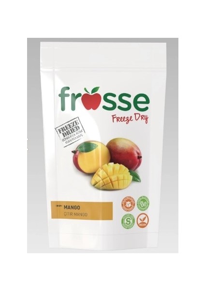 Mango Kıtırı - Freeze Dried - Üretici Firmadan Dondurularak Kurutulmuş Mango Cipsi 20 gr