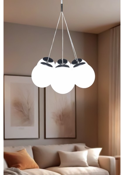 Bulut 7'li LED Beyaz Işıklı Avize Modern Enerji Tasarruflu Dekoratif Avize Oturma Odası Cafe Salon fırsatları