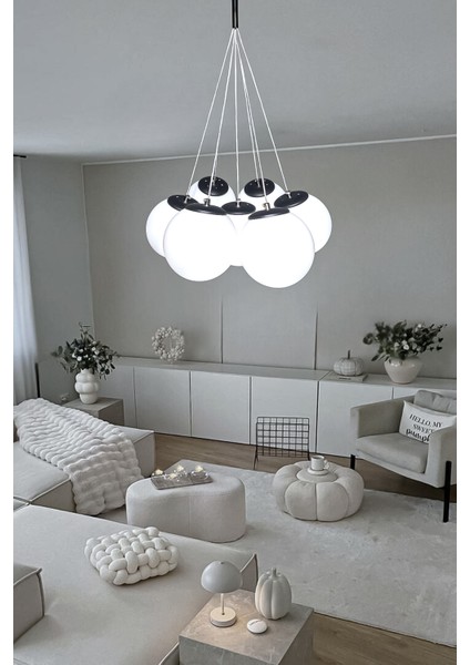Bulut 7'li LED Beyaz Işıklı Avize Modern Enerji Tasarruflu Dekoratif Avize Oturma Odası Cafe Salon