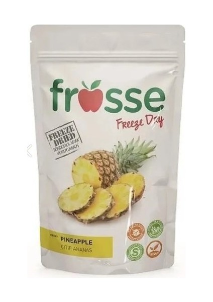 Ananas Kıtırı - Freeze Dried - Üretici Firmadan Dondurularak Kurutulmuş Ananas Cipsi 20 gr