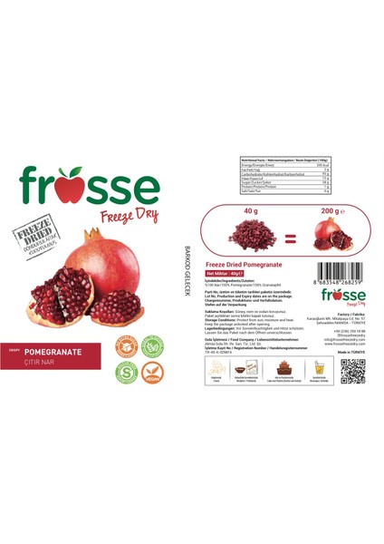 Nar Kıtırı - Freeze Dried - Üretici Firmadan Dondurularak Kurutulmuş Nar Cipsi 30 gr