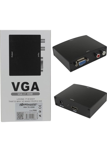 VGA To HDMI Dönüştürücü Adaptörlü-Findit