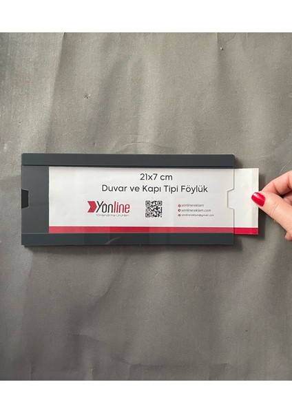 Kapı ve Duvar Tipi Kolay Değiştirilebilir Parlak Antrasit A4 1/3 Föylük