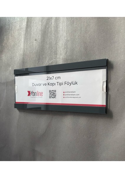 Kapı ve Duvar Tipi Kolay Değiştirilebilir Parlak Antrasit A4 1/3 Föylük