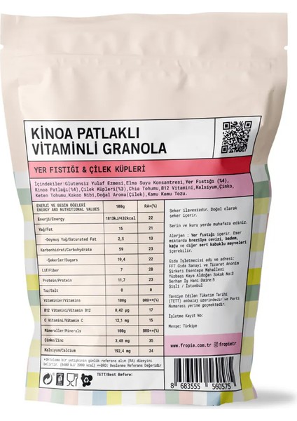 Elma Badem ve Kids Yer Fıstığı Çilek Küpleri Granola Paketi X2