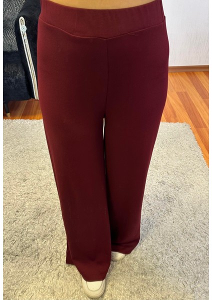 Bordo Bel Lastik Detaylı Yelekli Modal Takım modelleri