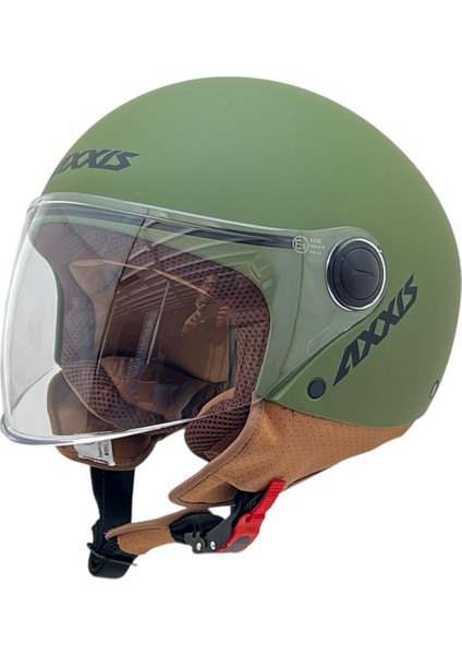 Square Yarım Kask Solid Mat Yeşil