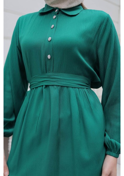 Taş Düğme Detaylı Takım Yeşil indirimleri