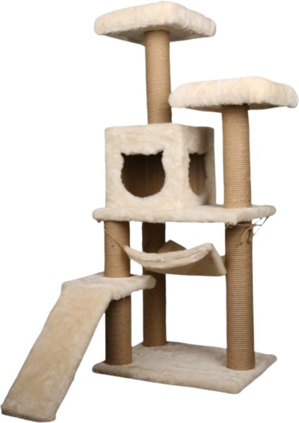 S-9 Kedi Tırmalama Kulesi Platformlu 124 cm Beyaz