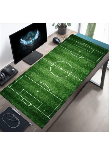 70X30 cm Futbol Sahası Temalı Kaydırmaz Taban Speed Yüzey Oyuncu Mouse Pad Gaming