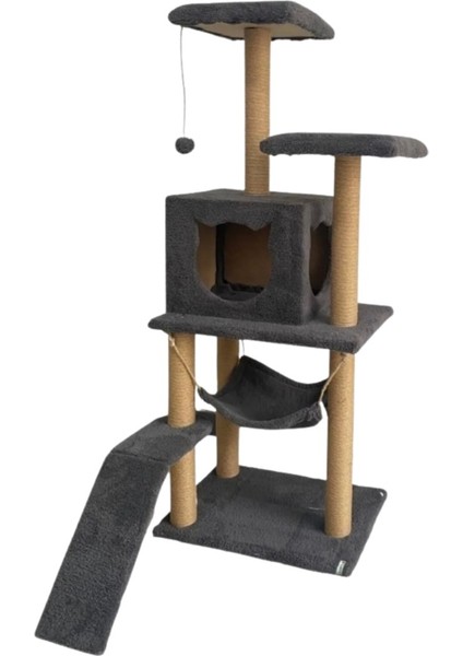 S9 Kedi Tırmalama Kulesi Platformlu 124 cm Antrasit