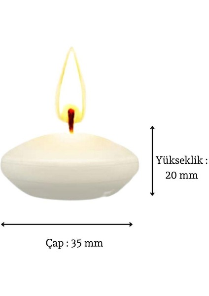 50 Li Paket Çap 3,5 cm Beyaz Yüzen Mum fiyatları