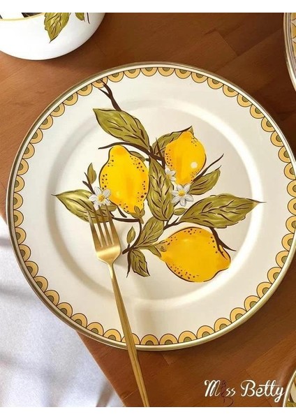 Lemon Emaye 2'li Servis Tabak 30 cm