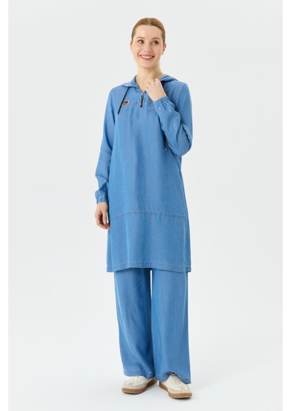 Ince Kot Takım Tunik Pantolon Tencel Kumaş 56007