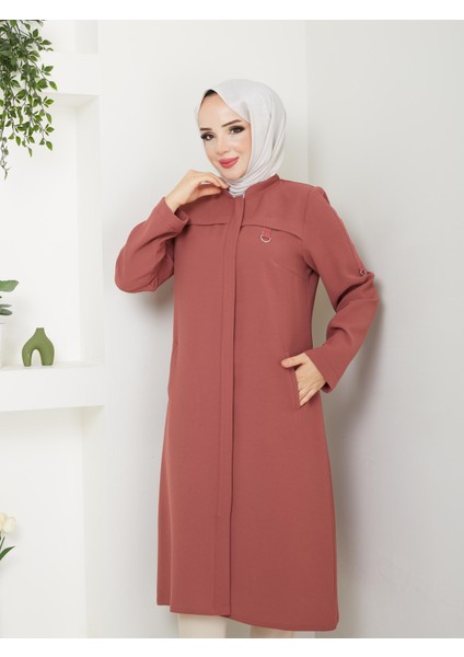 Büyük Beden Yazlık Kadın Tesettür Yarım Pardesü Ferace Kap Giyçık Fermuarlı 20249 fiyatları