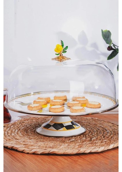 Lemon Emaye Kek Fanusu 30 cm