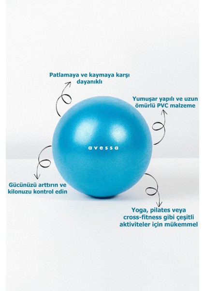 Avessa 30CM Mavi Mini Pilates Topu Plates Aerobik Cardio Jimnastik Için Egzersiz Aleti fiyatları