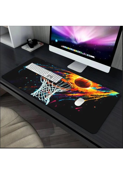 70X30 cm Basketbol Potası Temalı Kaydırmaz Taban Speed Yüzey Oyuncu Mouse Pad Gaming fırsatları