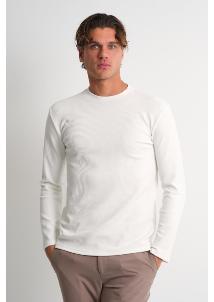 Alexandergardı Bisiklet Yaka Dar Kesim Uzun Kollu Erkek T-Shirt