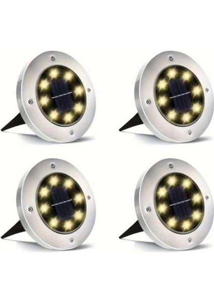 4'lü Solar Panelli Kazıklı Bahçe Aydınlatması