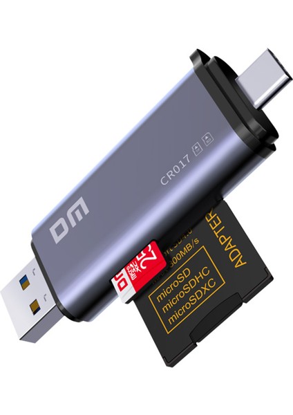 CR017 Usb-A ve Type-C Sd Micro Sd Tf Kart Okuyucu