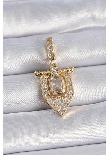 Pirinç Gold Renk Baget Zirkon Taşlı Ajda Charm - TJ-BC1011 Pop