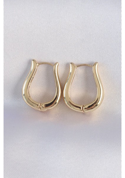 Pirinç Gold Renk Içi Boş Gül Küpe - TJ-BKP8976 Pop