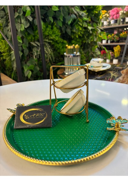 Iki Katlı Standlı Gold Yaldızlı Porselen Tekli Mini Lokumluk, Şekerlik, Sosluk, Kase,sunumluk,modern fırsatları