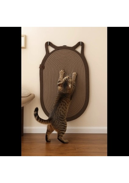 Mikopet Dekoratif Kedi Kulaklı Tırmalama Paspası