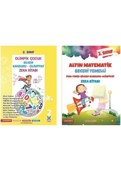 Altın Nokta 2.sınıf Olimpik Çocuk ve Altın Matematik Bilsem Zeka Kitabı (2 Kitap)