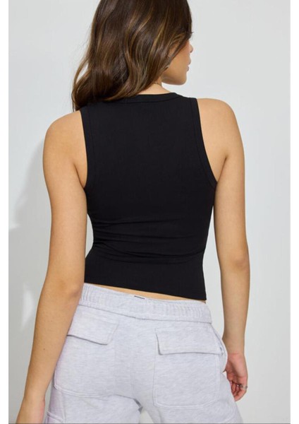 Siyah Derin V Yaka %100 Pamuklu Basic Kadın Atlet MG2405 fiyatları