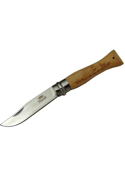 Sterling T0195 Bahçe Çakı 16 cm - Ahşap Sap, Bilezikli, Kılıflı Pop
