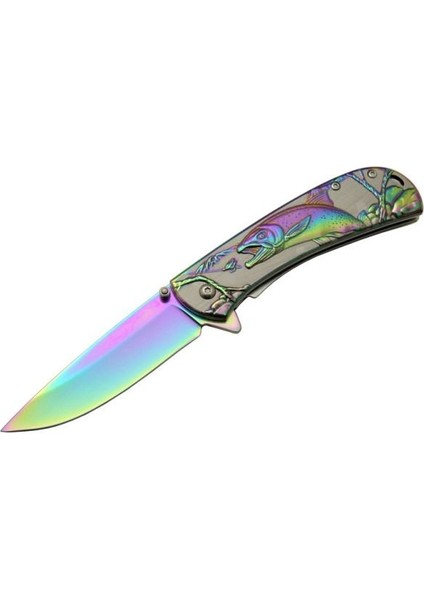 Balık Çakı YST5954RB Gökkuşağı 20 cm Manuel, Kemerlikli Pop