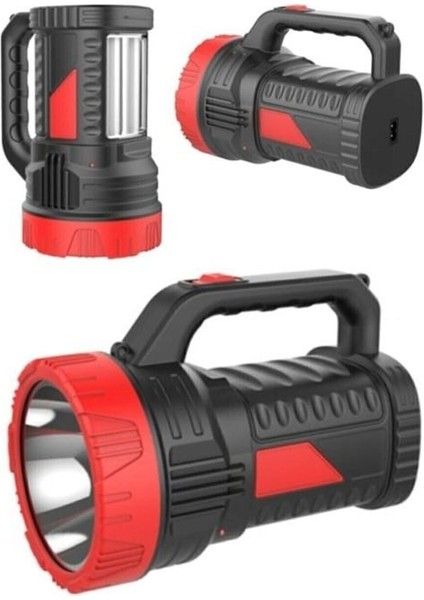 Projektör 15W LED Şarjlı El Feneri ve X2 Tüp 26SMD LED Çift Yönlü Pop