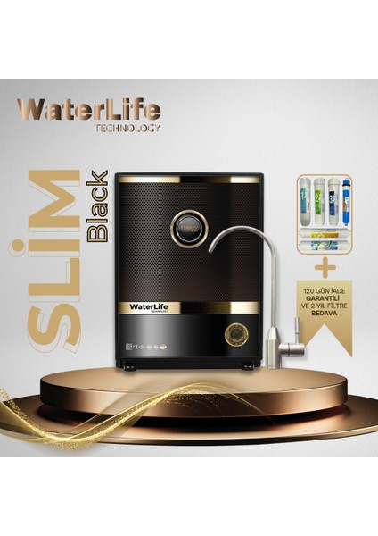 - WATERLIFE Technology – Slim Black Pompasız (13 Aşama + pH + Mineral + Alkali )