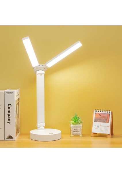 PS-1960 Şarjlı Dokunmatik 3 Renk 40 LED Çalışma Okuma Işığı Çocuk Odası Ambiyans Modlu Gece Lambası Pop