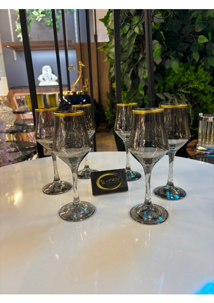 Ars Paşabahçe Grappa Füme Renkli Altın Yaldızlı 6'lı Kahve Yanı Su Bardağı, Meşrubat-Soda Bardağı fiyatları